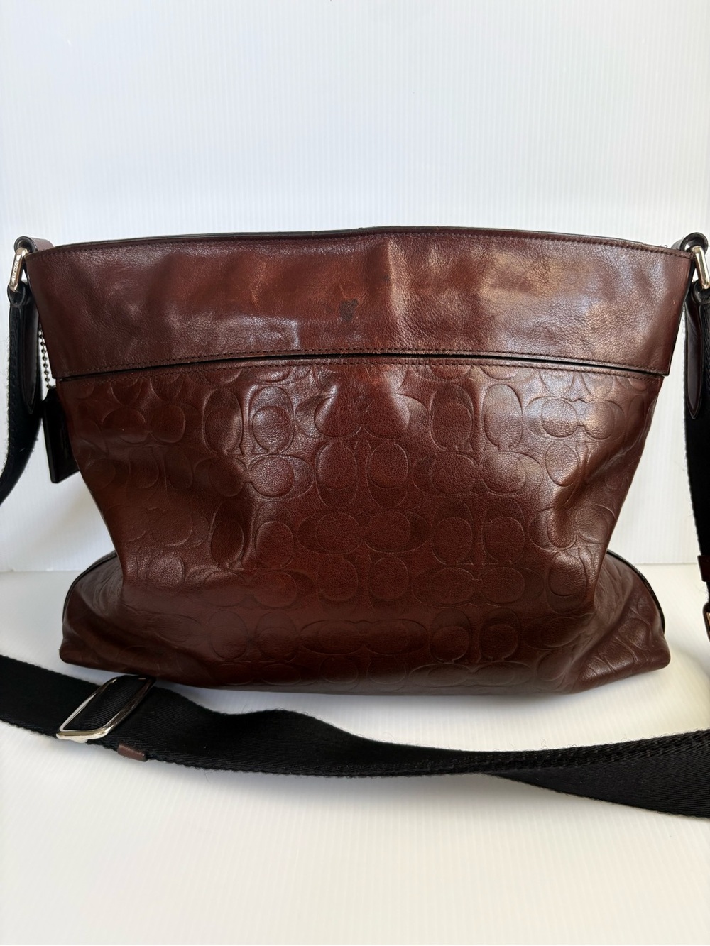 Coach Men's Sam Signature Mahogany Sport Calf Leather Crossbody Bag 72106